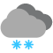 Freezing rain with cloudy sky