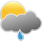 Cloudy Skies with light rain