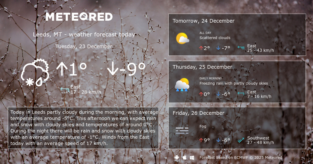 Weather Leeds, MT 14 days Meteored