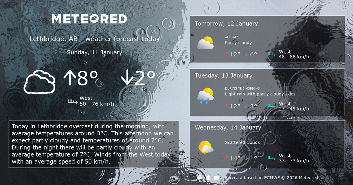 Lethbridge, AB Extended Weather Forecast Meteored
